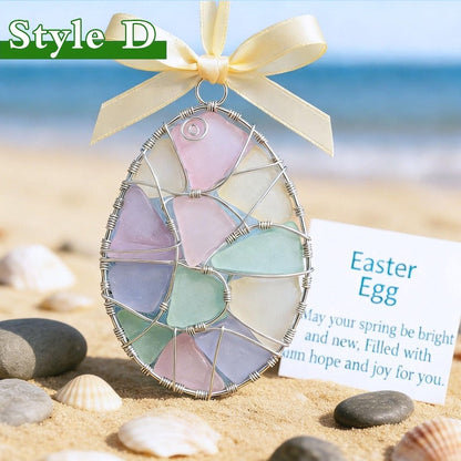 Easter Wire Wrapped Sea Glass Pendants